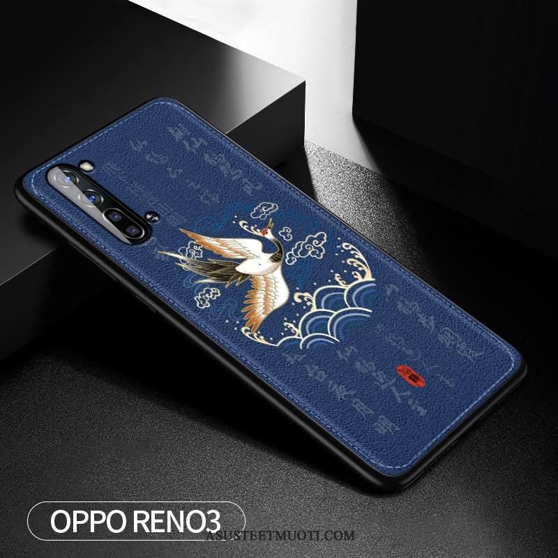 Oppo Reno 3 Kuoret Kohokuviointi Persoonallisuus Kuori Kotelo Sininen