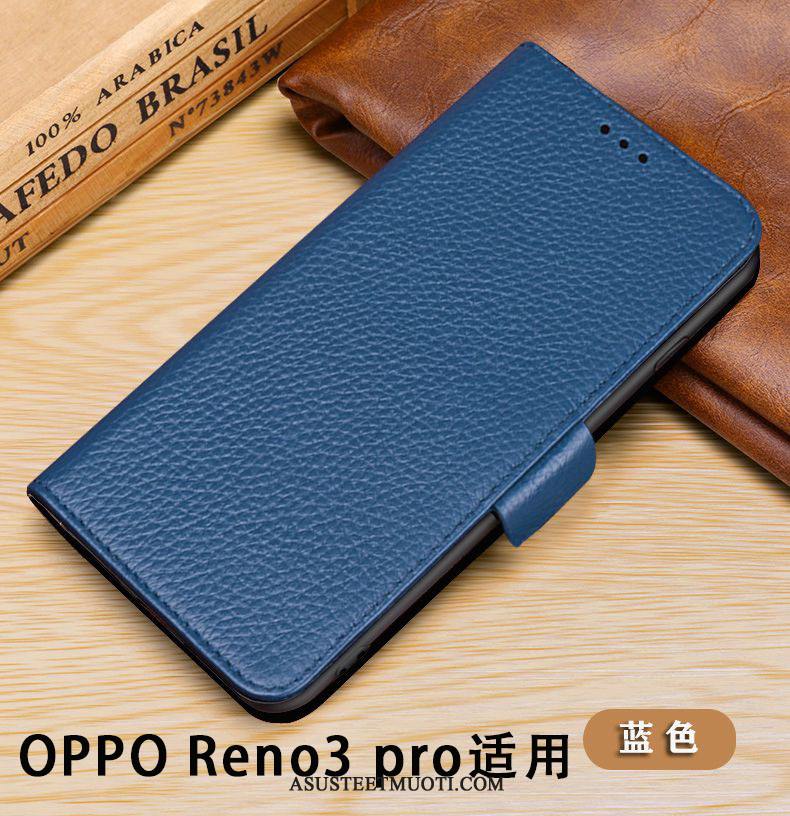 Oppo Reno 3 Pro Kuoret Puhelimen Lehmä Nahkakotelo Murtumaton Kuori