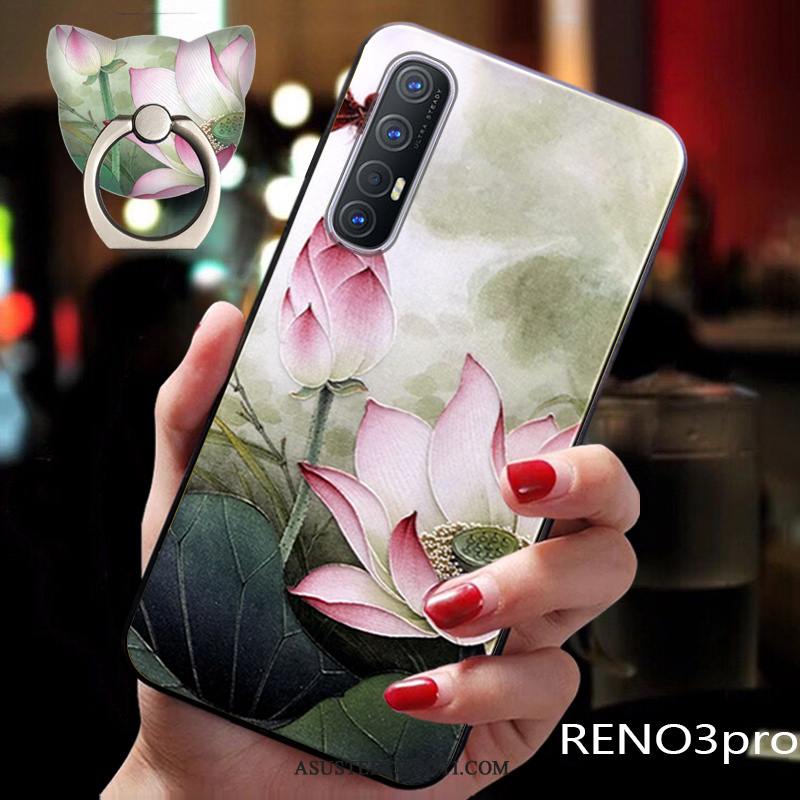 Oppo Reno 3 Pro Kuori Kuoret Persoonallisuus Kiinalainen Tyyli Pesty Suede Ultra