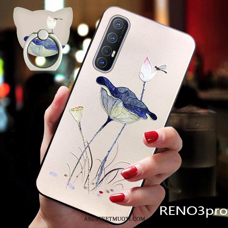 Oppo Reno 3 Pro Kuori Kuoret Persoonallisuus Kiinalainen Tyyli Pesty Suede Ultra