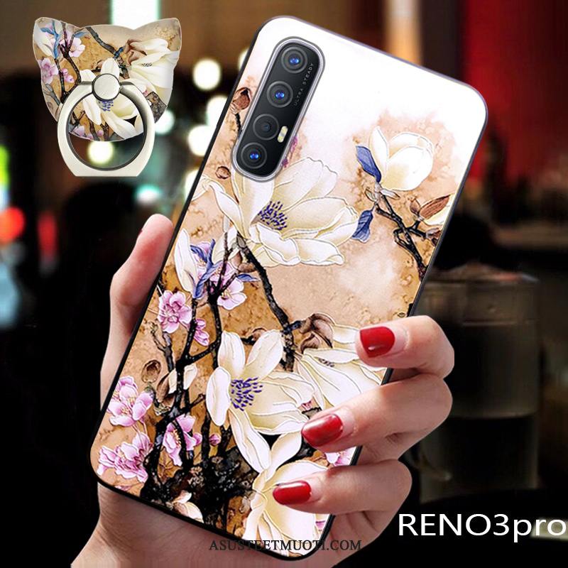 Oppo Reno 3 Pro Kuori Kuoret Persoonallisuus Kiinalainen Tyyli Pesty Suede Ultra