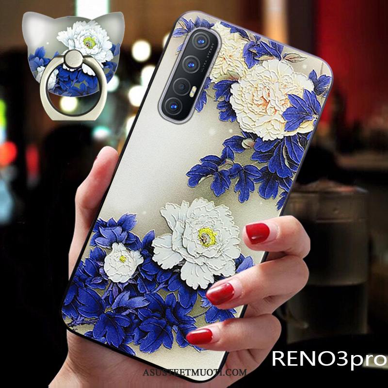 Oppo Reno 3 Pro Kuori Kuoret Persoonallisuus Kiinalainen Tyyli Pesty Suede Ultra