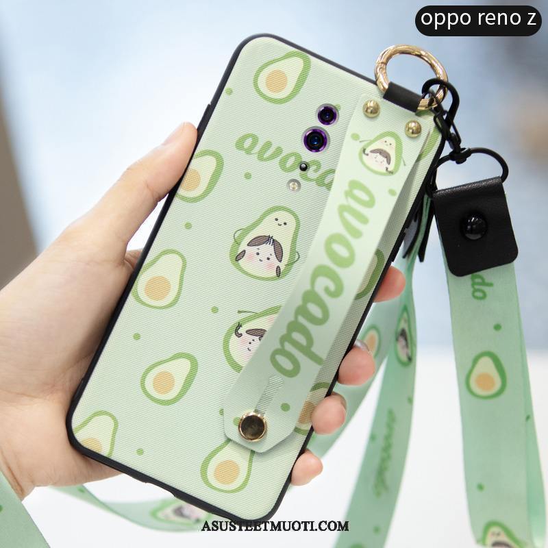 Oppo Reno Z Kuori Kuoret Pesty Suede Trendi Silikoni Kotelo Punainen