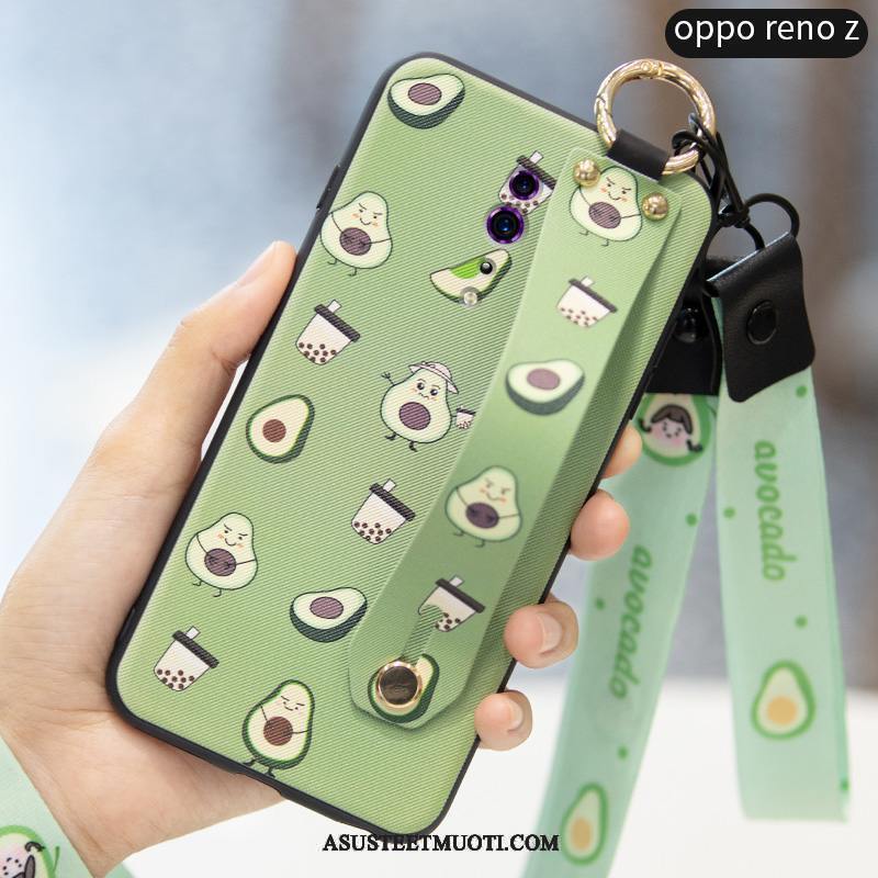 Oppo Reno Z Kuori Kuoret Pesty Suede Trendi Silikoni Kotelo Punainen