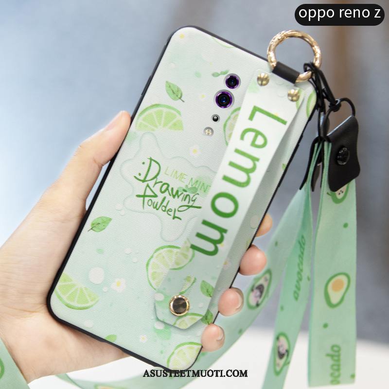 Oppo Reno Z Kuori Kuoret Pesty Suede Trendi Silikoni Kotelo Punainen