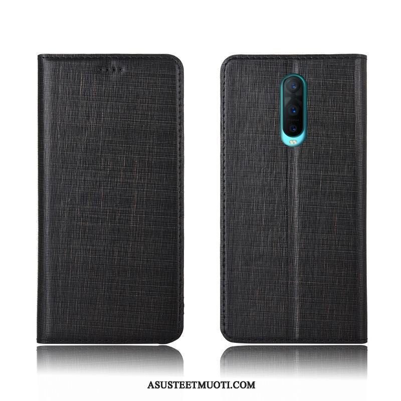 Oppo Rx17 Pro Kuori Kuoret Musta Aito Nahka Nahkakotelo All Inclusive