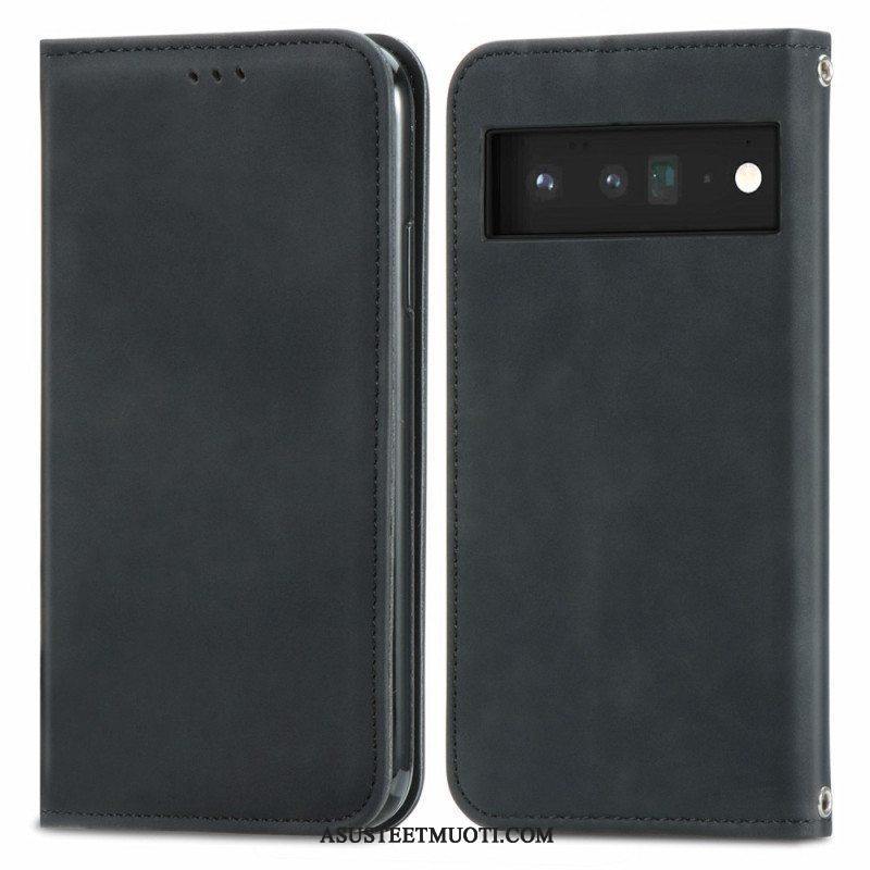 Puhelinkuoret Google Pixel 6 Kotelot Flip Vintage Skin Touch Design