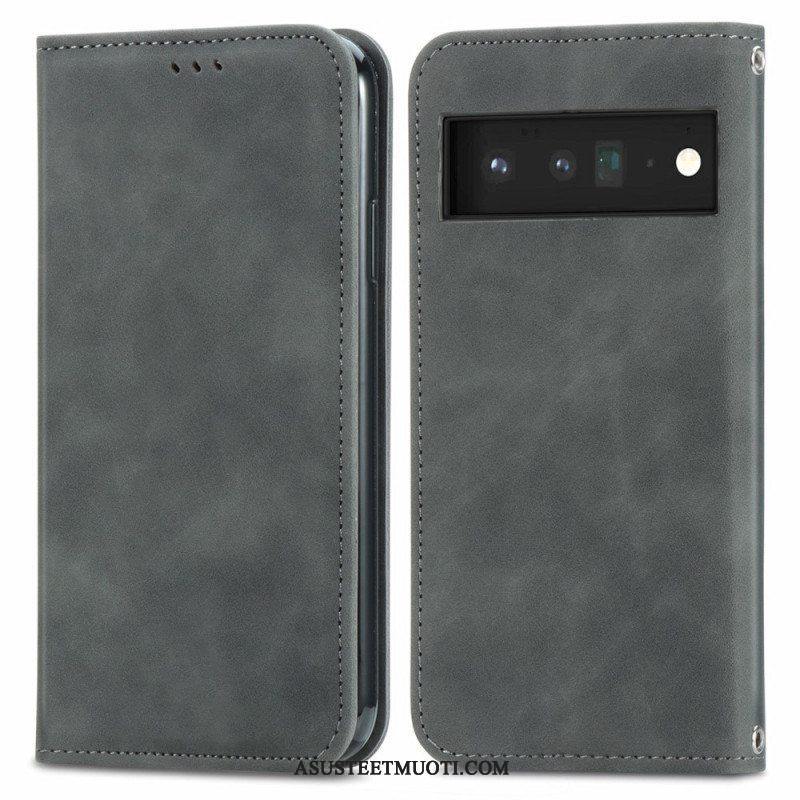 Puhelinkuoret Google Pixel 6 Kotelot Flip Vintage Skin Touch Design