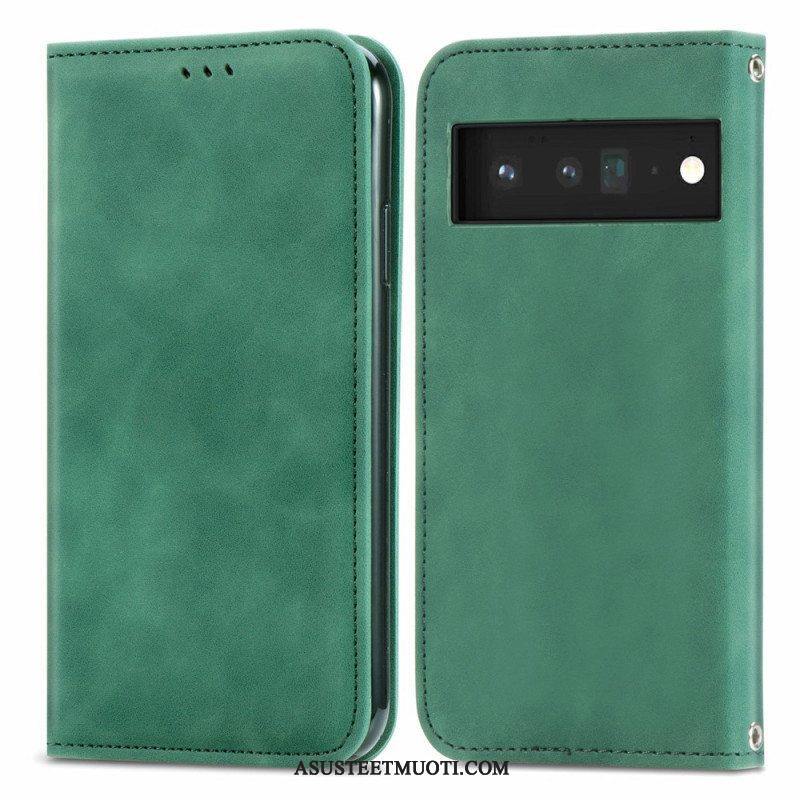 Puhelinkuoret Google Pixel 6 Kotelot Flip Vintage Skin Touch Design