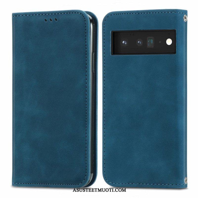 Puhelinkuoret Google Pixel 6 Kotelot Flip Vintage Skin Touch Design