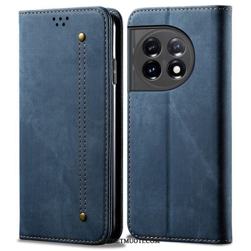 Puhelinkuoret OnePlus 11 5G Kotelot Flip Denim Kangas