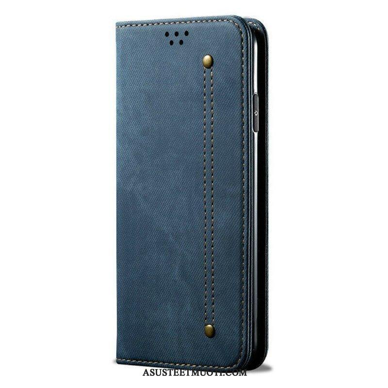 Puhelinkuoret OnePlus Nord 2 5G Kotelot Flip Faux Leather Jeans Texture