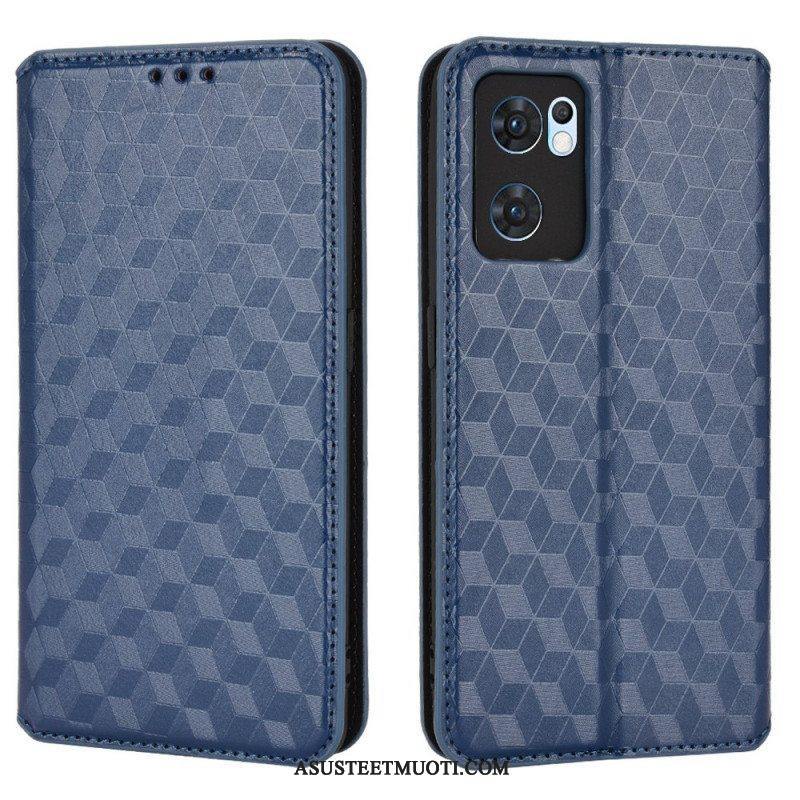 Puhelinkuoret Oppo Find X5 Lite Kotelot Flip Timanttinahkaefekti