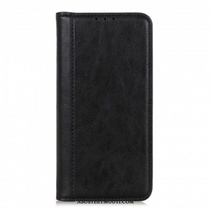 Puhelinkuoret Poco M5s Kotelot Flip Litchi Split Leather -versio