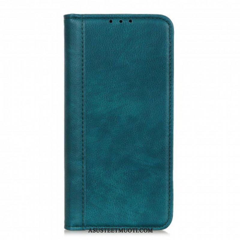 Puhelinkuoret Poco M5s Kotelot Flip Litchi Split Leather -versio