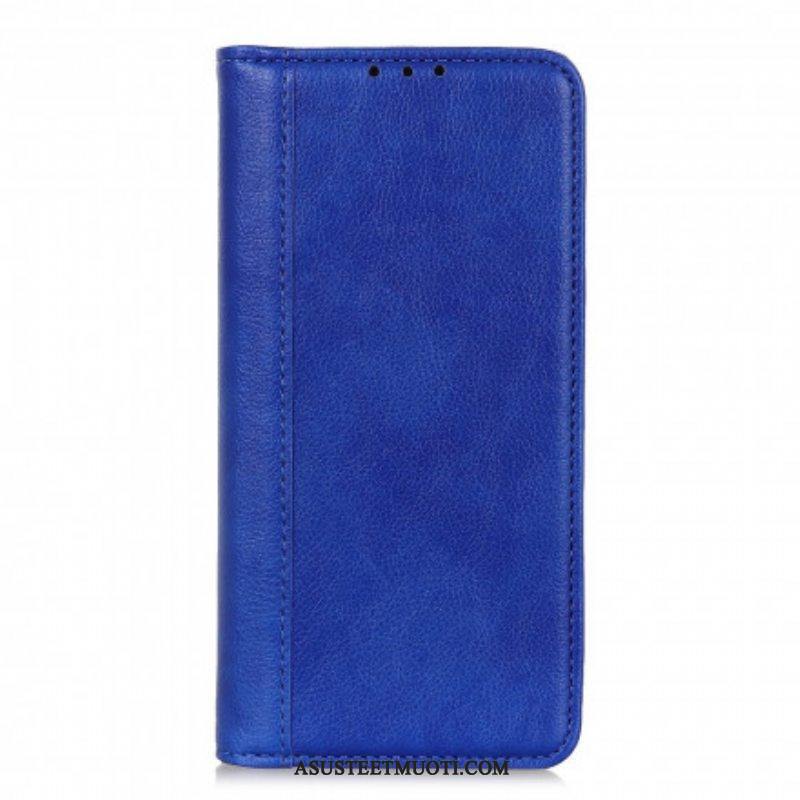 Puhelinkuoret Poco M5s Kotelot Flip Litchi Split Leather -versio