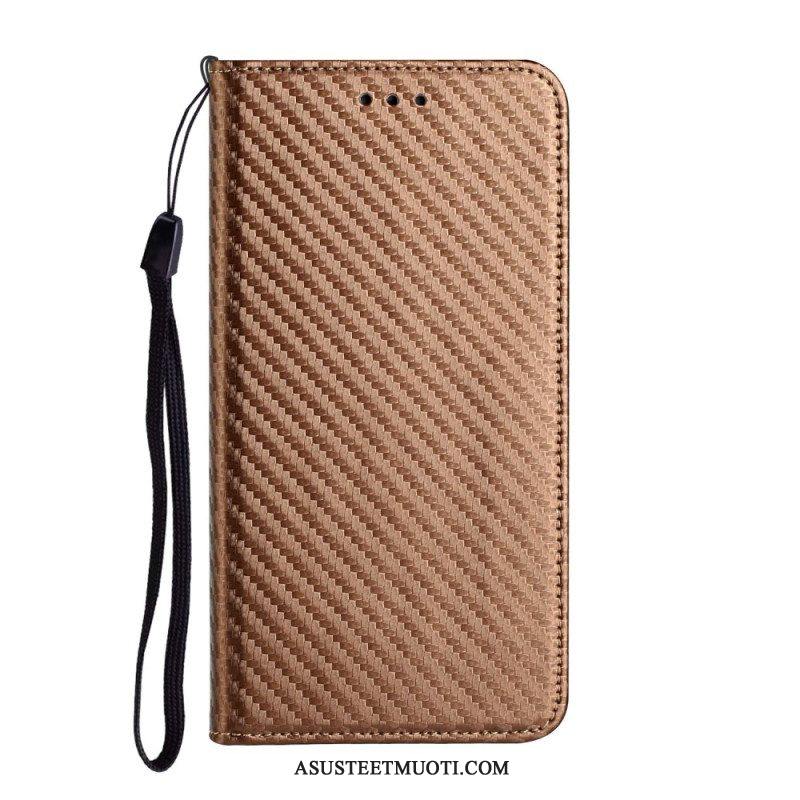 Puhelinkuoret Samsung Galaxy A54 5G Suojaketju Kuori Kotelot Flip Strappy Carbon Fiber Style