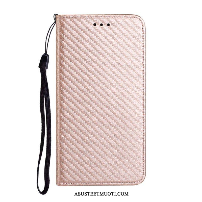 Puhelinkuoret Samsung Galaxy A54 5G Suojaketju Kuori Kotelot Flip Strappy Carbon Fiber Style