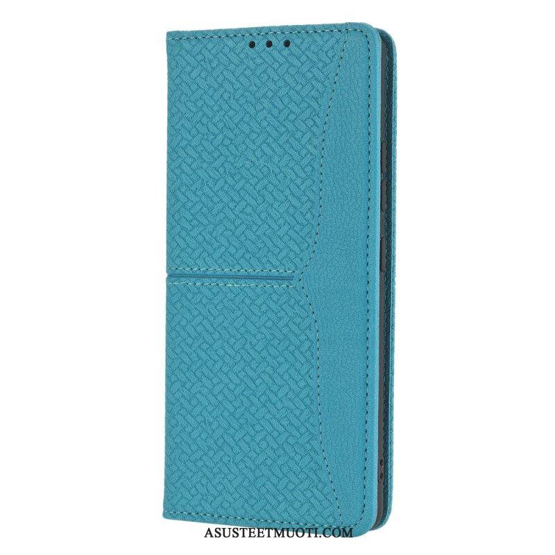Puhelinkuoret Samsung Galaxy M12 / A12 Suojaketju Kuori Kotelot Flip Strappy Woven Leather Style