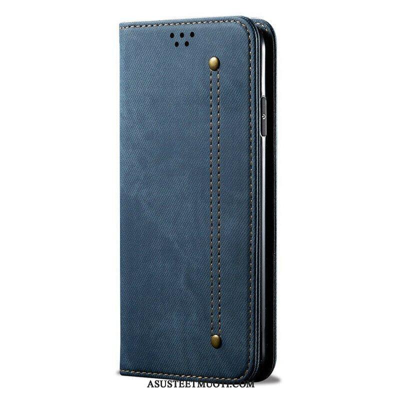 Puhelinkuoret Samsung Galaxy S21 5G Kotelot Flip Denim Kangas