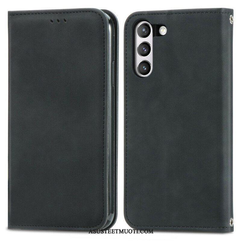 Puhelinkuoret Samsung Galaxy S21 FE Kotelot Flip Vintage Keinonahkaa