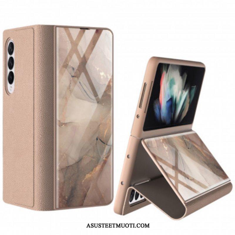 Puhelinkuoret Samsung Galaxy Z Fold 3 5G Kotelot Flip Gkk Marmori Karkaistu Lasi