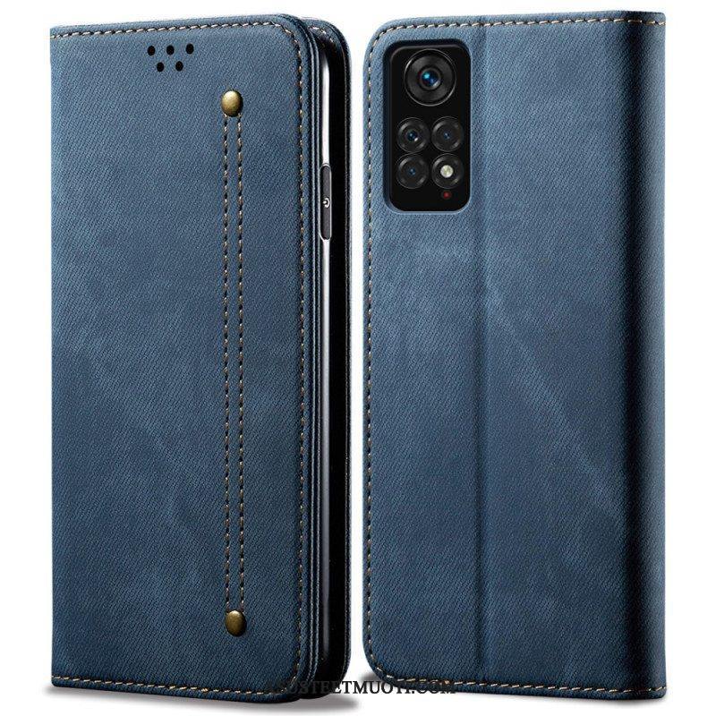 Puhelinkuoret Xiaomi Redmi Note 11 / 11S Kotelot Flip Denim Kangas