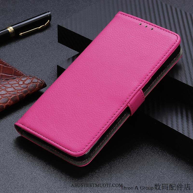 Redmi Note 9 Pro Kuoret Kuori Nahkakotelo Violetti Punainen Puhelimen