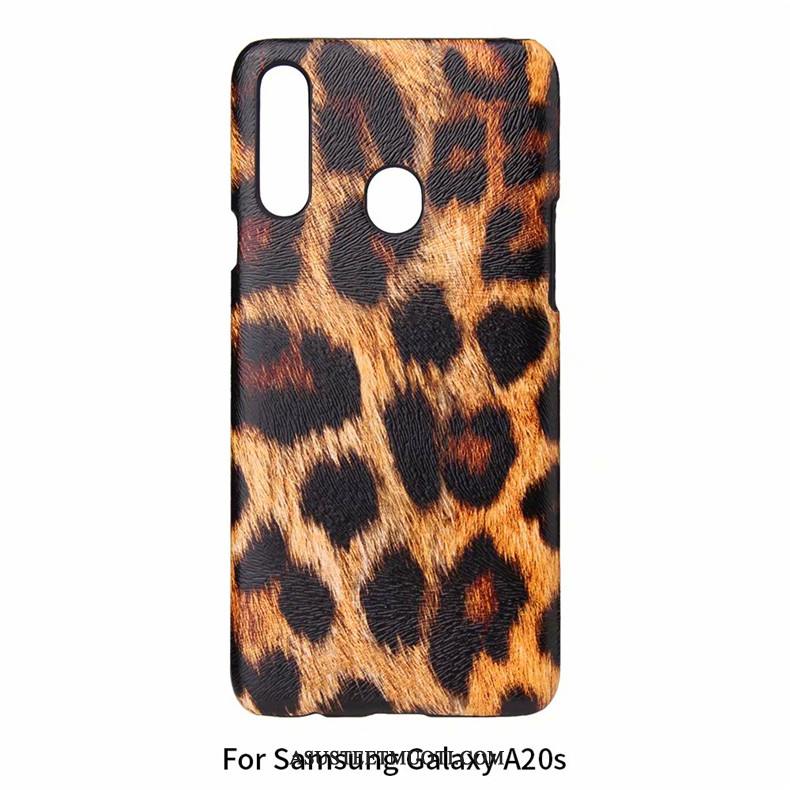 Samsung Galaxy A20s Kuoret Kevyt Pesty Suede Leopardi Suojaus Tide-brändi