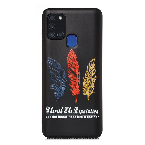 Samsung Galaxy A21s Kuoret Pesty Suede All Inclusive Puhelimen Kotelo Musta
