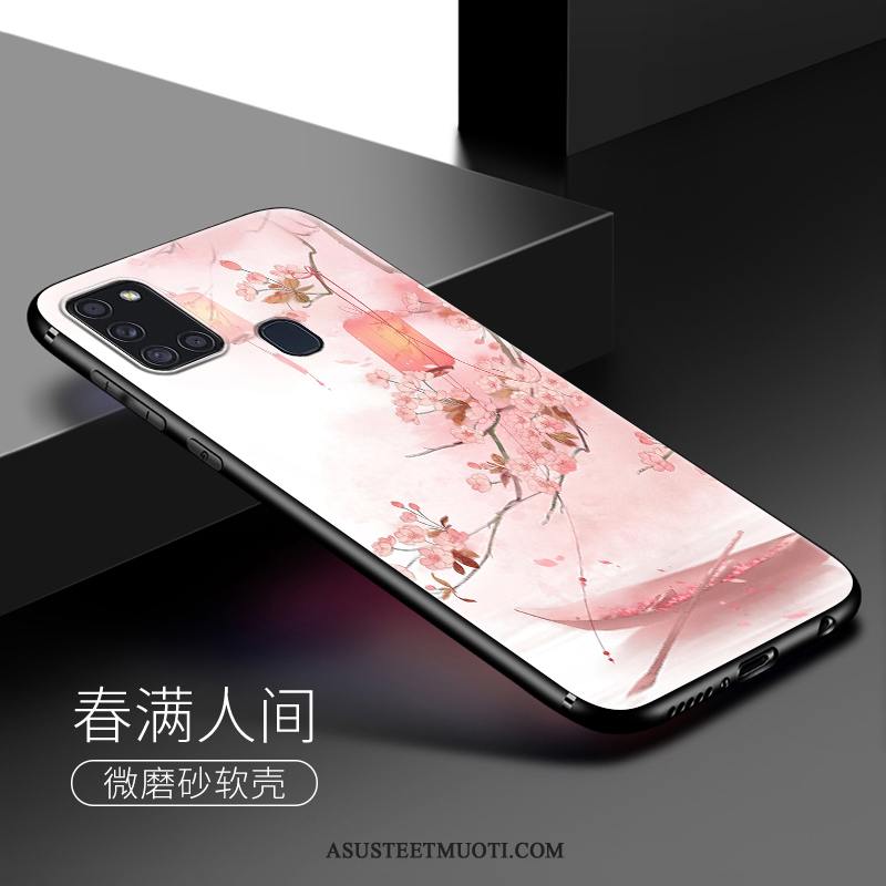 Samsung Galaxy A21s Kuoret Yksinkertainen Pesty Suede Puhelimen Tähti Tyylikäs
