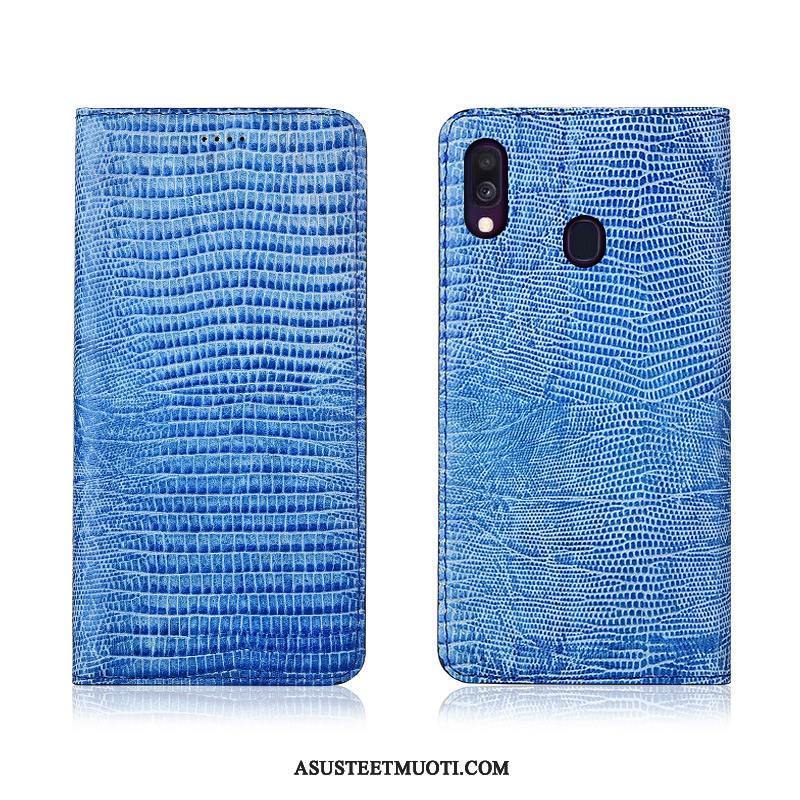 Samsung Galaxy A40 Kuoret Murtumaton Pesty Suede All Inclusive Sininen Puhelimen