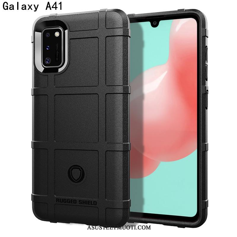 Samsung Galaxy A41 Kuoret Pesty Suede Kotelo Vihreä Kuori Puhelimen