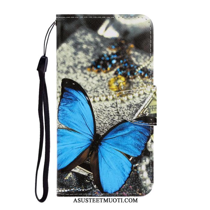 Samsung Galaxy A50s Kuoret Kotelo Tähti Suojaus Sininen Nahkakotelo