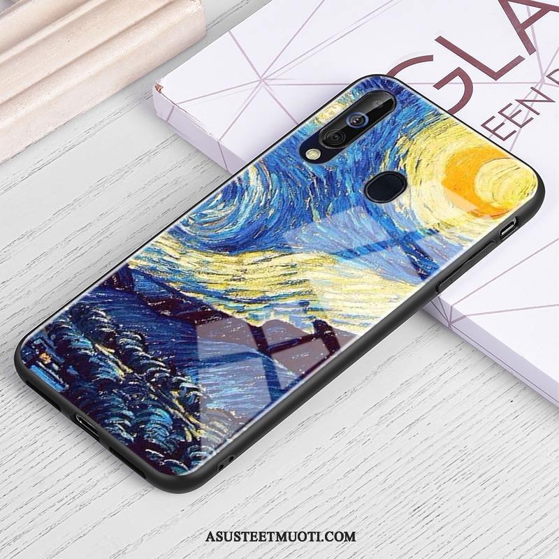 Samsung Galaxy A60 Kuori Kuoret Puhelimen Kotelo Öljyvärimaalaus Sininen