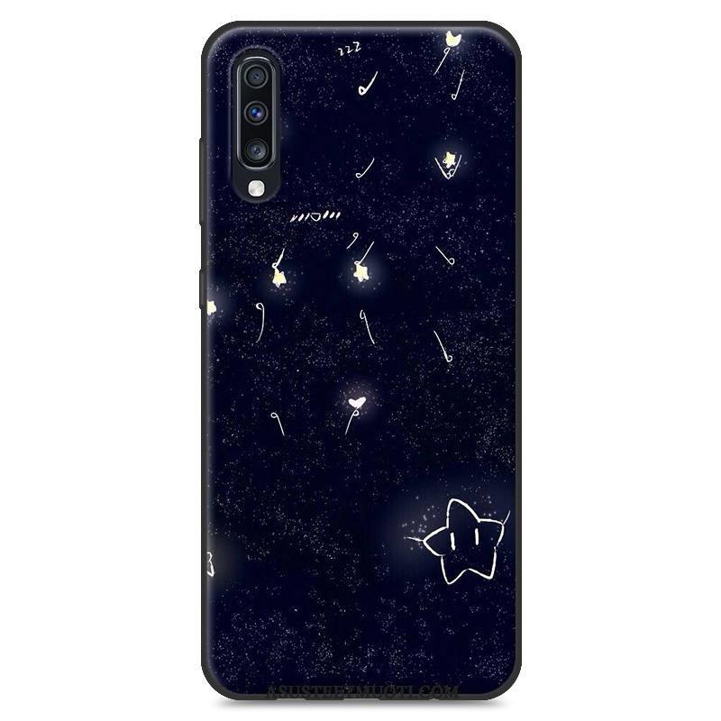 Samsung Galaxy A70 Kuoret Kuori Tähti Pesty Suede Pehmeä Neste Murtumaton