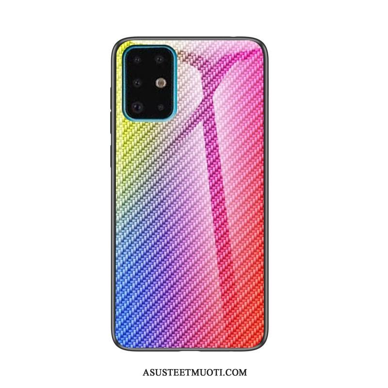 Samsung Galaxy A71 Kuoret Lasi Keltainen Puhelimen Kuitu Kukkakuvio