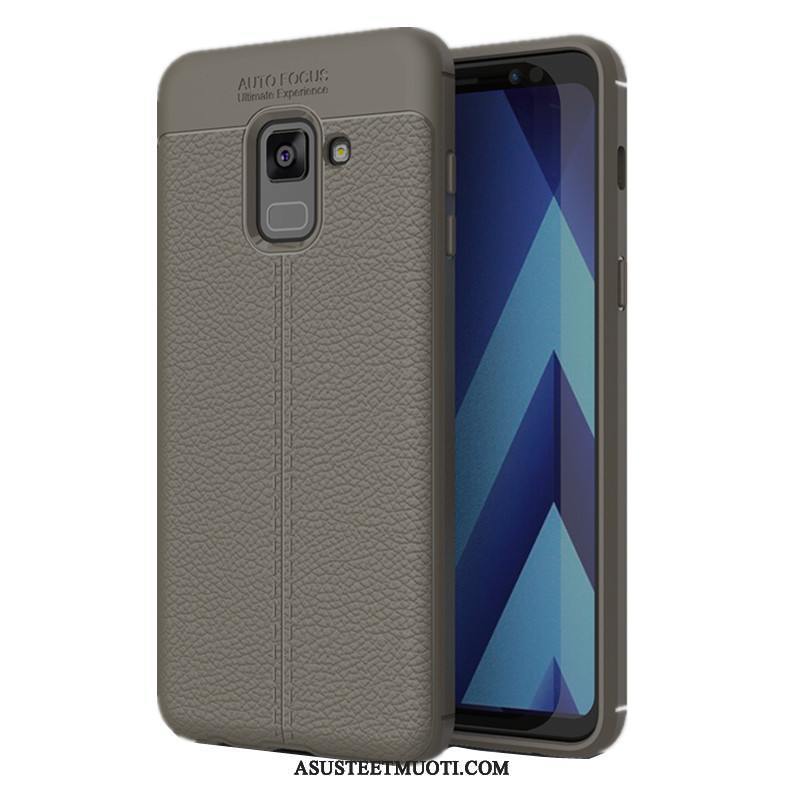 Samsung Galaxy A8 Kuoret Kukkakuvio Takakansi Tähti Harmaa Nahka