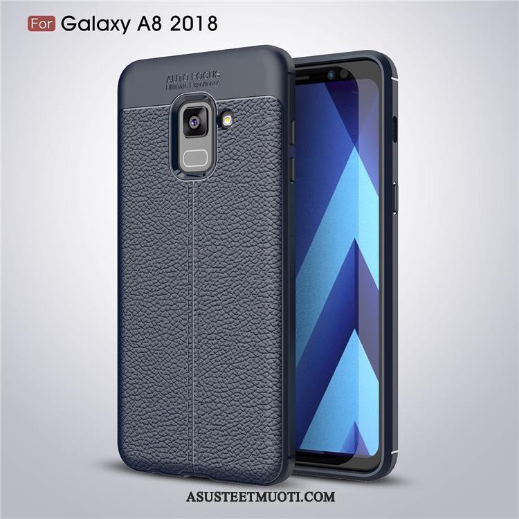 Samsung Galaxy A8 Kuoret Kukkakuvio Takakansi Tähti Harmaa Nahka