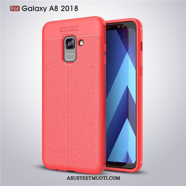 Samsung Galaxy A8 Kuoret Kukkakuvio Takakansi Tähti Harmaa Nahka