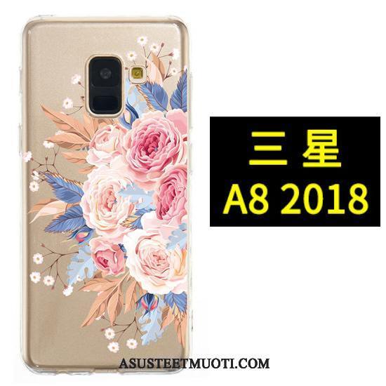 Samsung Galaxy A8 Kuori Kuoret Ripustettavat Koristeet Musta Maalaus Kukkia