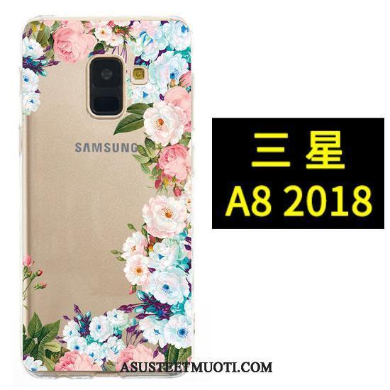 Samsung Galaxy A8 Kuori Kuoret Ripustettavat Koristeet Musta Maalaus Kukkia