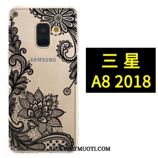 Samsung Galaxy A8 Kuori Kuoret Ripustettavat Koristeet Musta Maalaus Kukkia