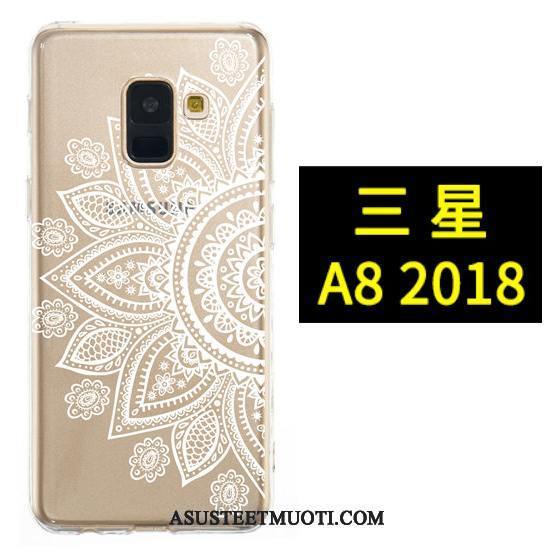 Samsung Galaxy A8 Kuori Kuoret Ripustettavat Koristeet Musta Maalaus Kukkia