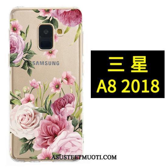 Samsung Galaxy A8 Kuori Kuoret Ripustettavat Koristeet Musta Maalaus Kukkia