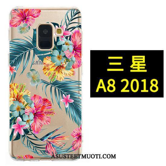 Samsung Galaxy A8 Kuori Kuoret Ripustettavat Koristeet Musta Maalaus Kukkia