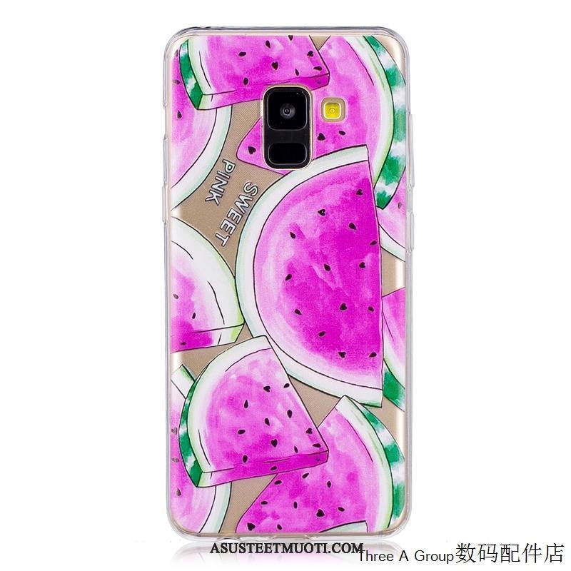 Samsung Galaxy A8 Kuori Kuoret Silikoni Pehmeä Neste Läpinäkyvä Puhelimen