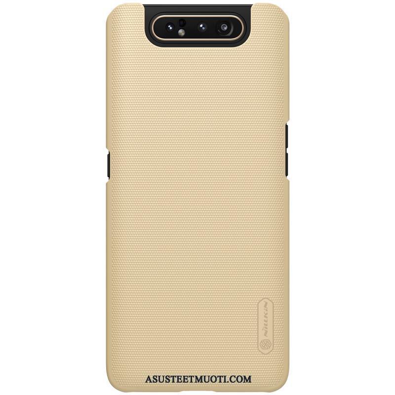 Samsung Galaxy A80 Kuoret Pesty Suede Suojaus Kova Kulta Puhelimen