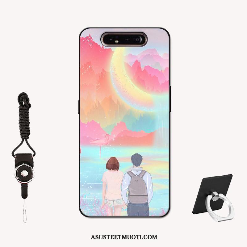 Samsung Galaxy A80 Kuoret Silikoni Pesty Suede Liukumaton Murtumaton Maalaus