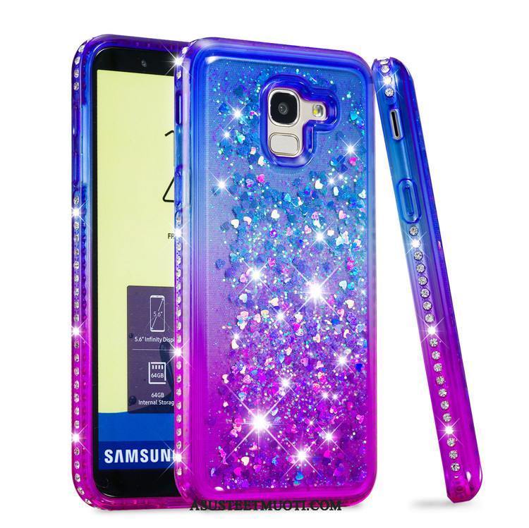 Samsung Galaxy J6 Kuoret Silikoni Kotelo Kaltevuus Pehmeä Neste Violetti